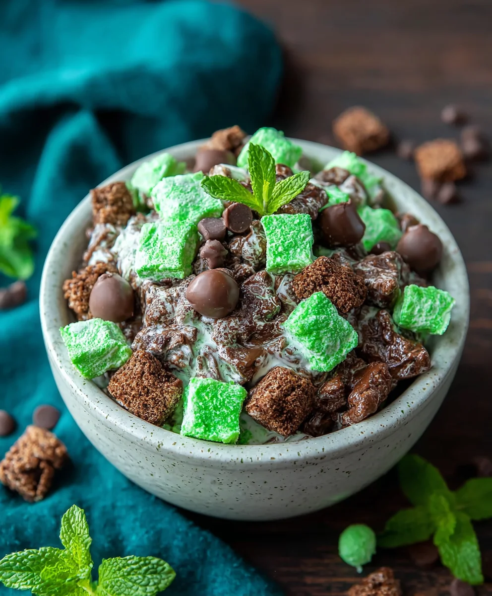 Mint Chocolate Muddy Buddies-Easy No-Bake Treat
