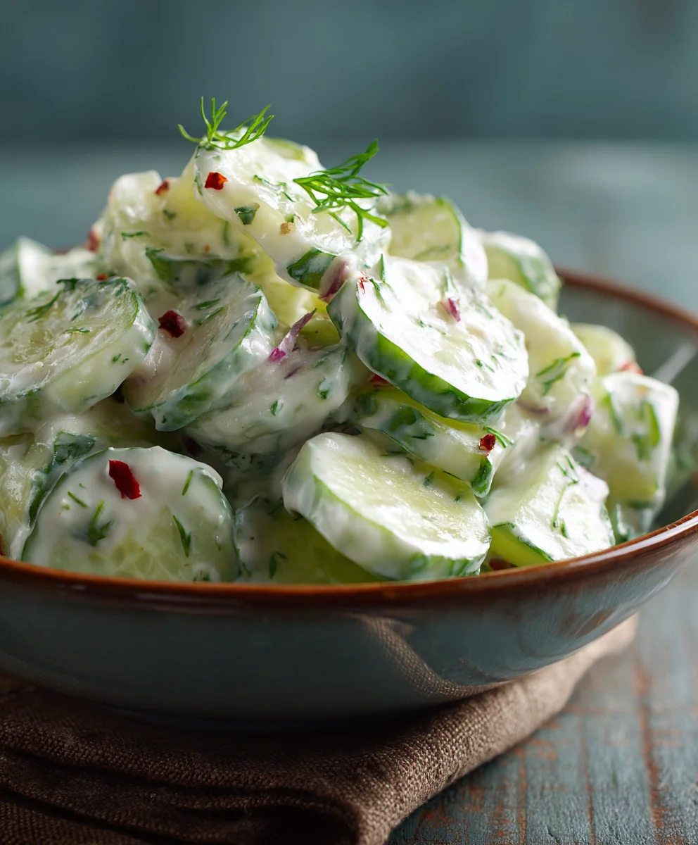 Easy Creamy Cucumber Salad - Quick & Refreshing Recipe