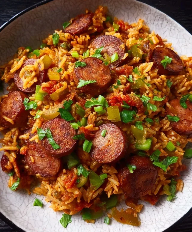 Cajun Sausage and Rice Skillet