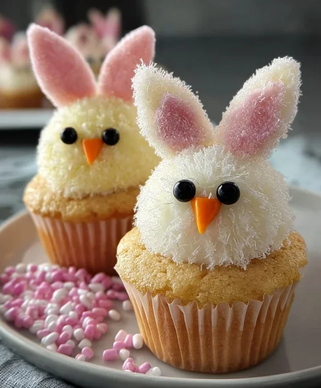 Easter Bunny and Chick Cupcakes