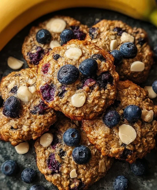 Banana Blueberry Breakfast Cookies