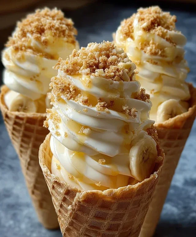 Banana Pudding Cheesecake Cones