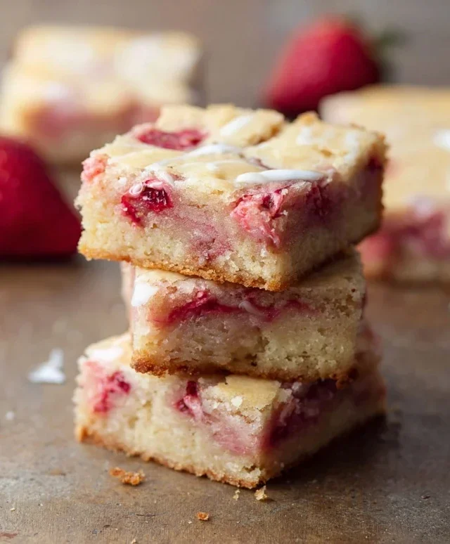 Strawberry Lemon Blondies