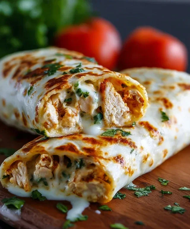 Low Carb Cheesy Garlic Chicken Wraps