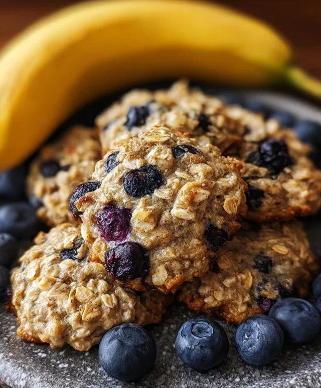 Banana Blueberry Breakfast Cookies