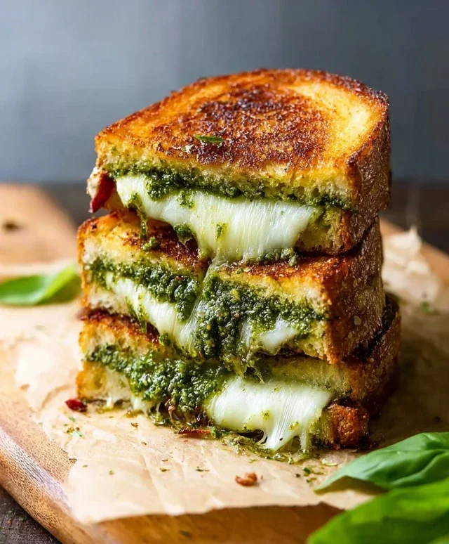 Sourdough Pesto Grilled Cheese