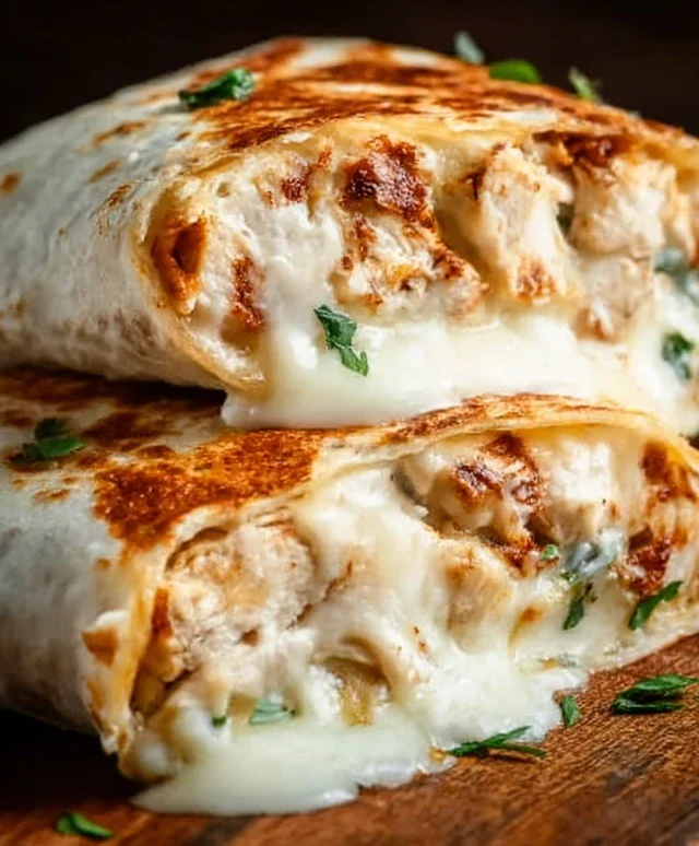 Cheesy Garlic Chicken Wraps