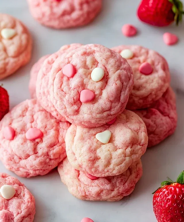 Strawberry Cake Mix Cookies