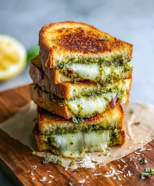 Sourdough Pesto Grilled Cheese