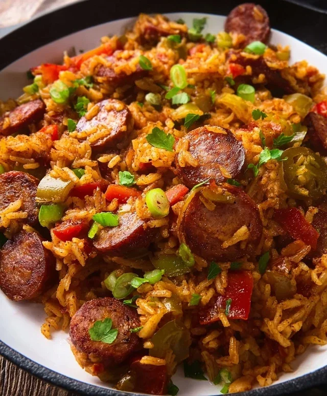 Cajun Sausage and Rice Skillet