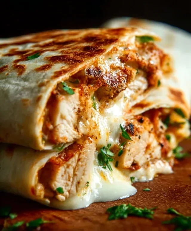Cheesy Garlic Chicken Wraps