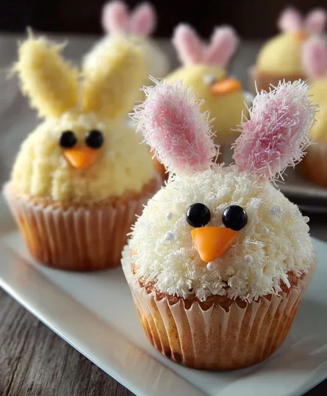Easter Bunny and Chick Cupcakes