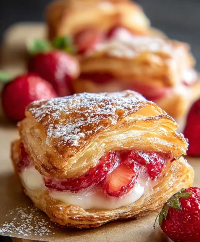 Strawberry Flaky Puffs
