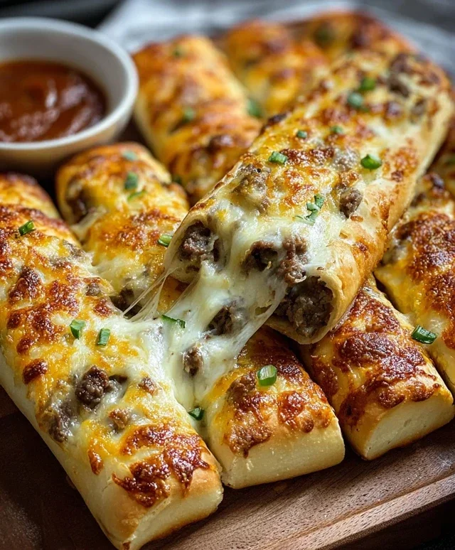Philly Cheesesteak Stuffed Cheesy Breadsticks