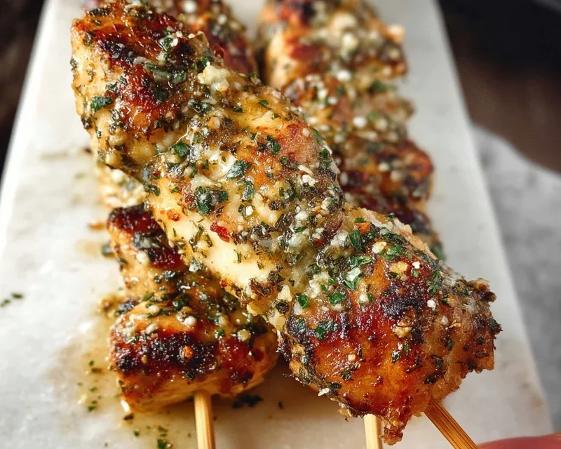 Ranch Garlic Parmesan Chicken Skewers
