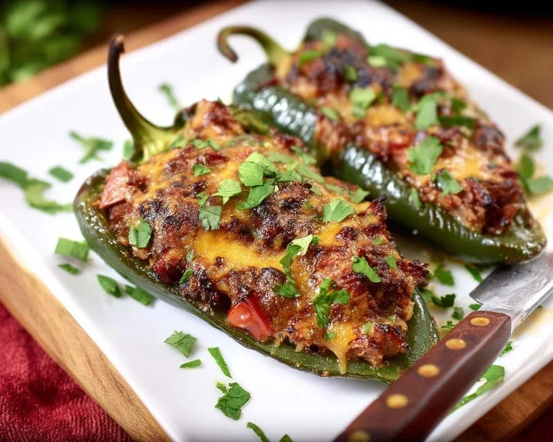 Brisket Stuffed Poblano Peppers