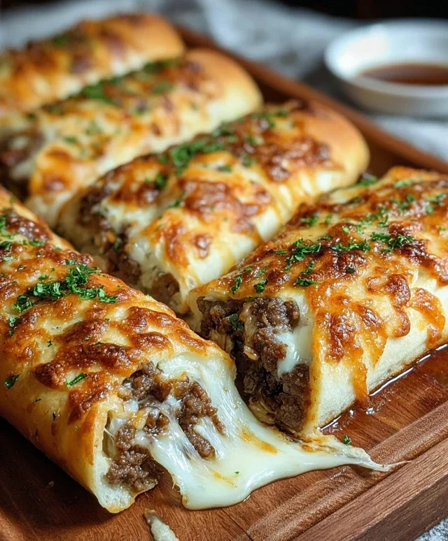 Philly Cheesesteak Stuffed Cheesy Breadsticks
