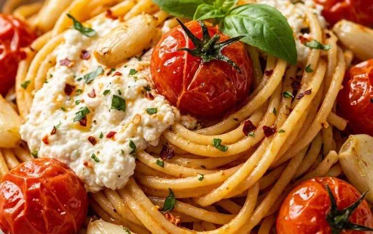 Roasted Tomato and Garlic Ricotta Pasta