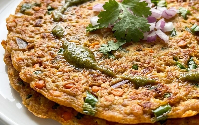 Masoor Dal Chilla | Savory Red Lentil Pancakes