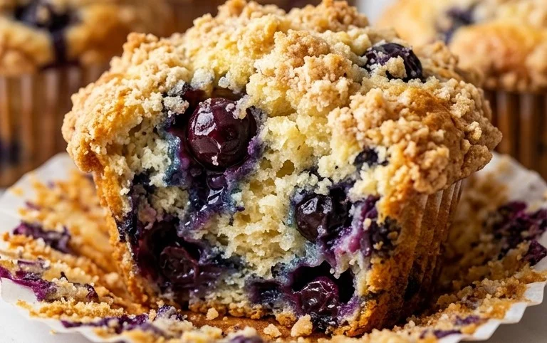 Lemon Blueberry Streusel Muffins