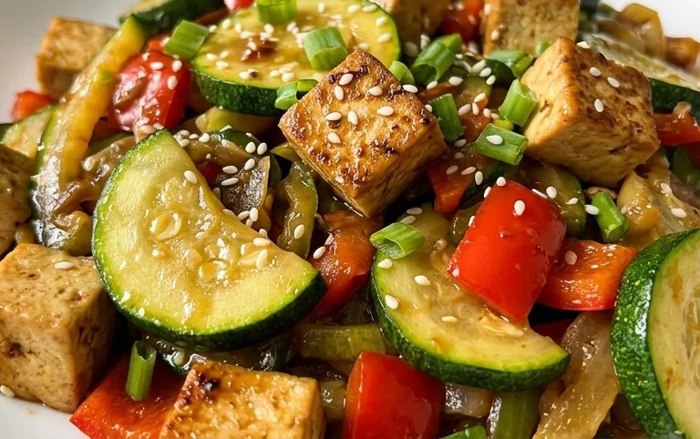 Zucchini Stir Fry With Tofu (Vegan)