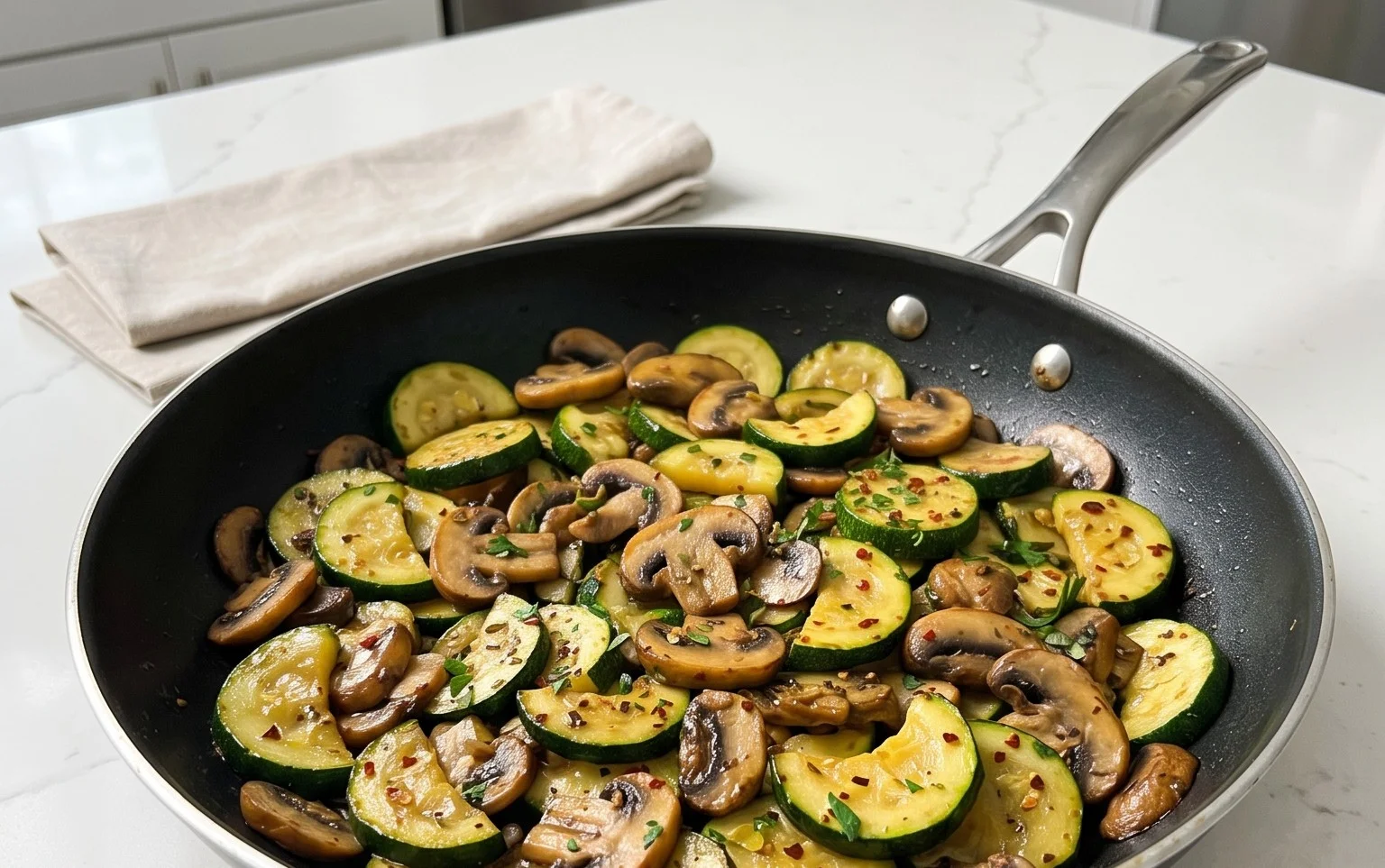 Skillet Zucchini and Mushrooms