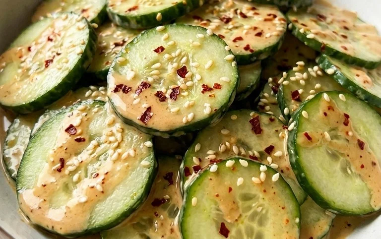 Creamy Asian Cucumber Salad Bowl
