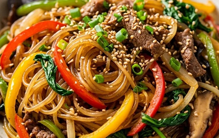 Japchae (Korean Glass Noodle Stir Fry)