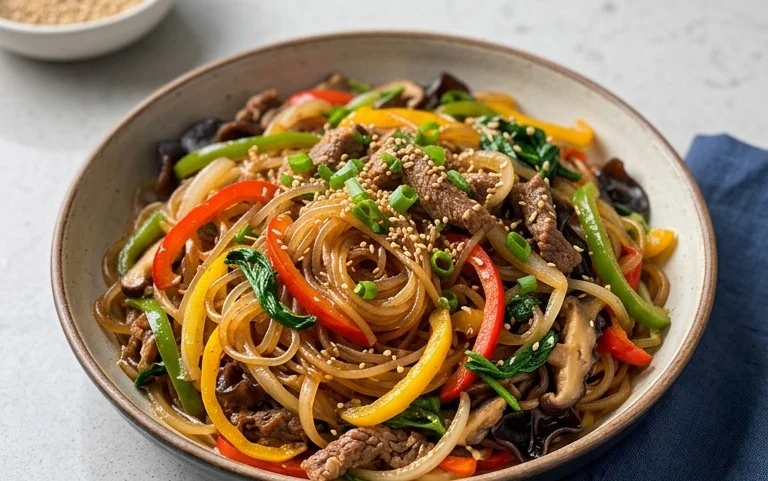 Japchae (Korean Glass Noodle Stir Fry)