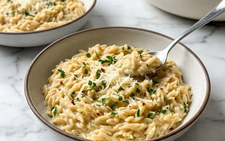Creamy Garlic Parmesan Orzo