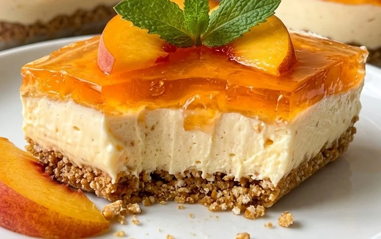 Peach Pretzel Salad Dessert