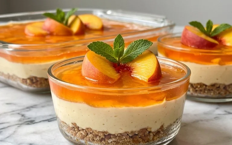 Peach Pretzel Salad Dessert