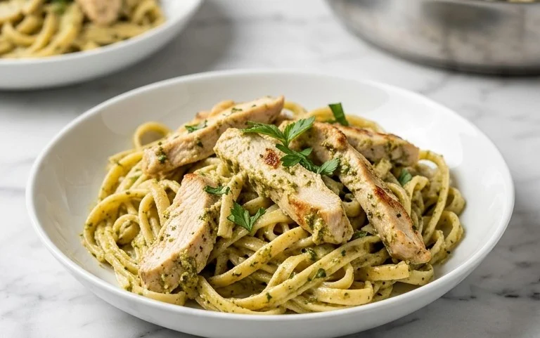 Creamy Chicken Pesto Pasta