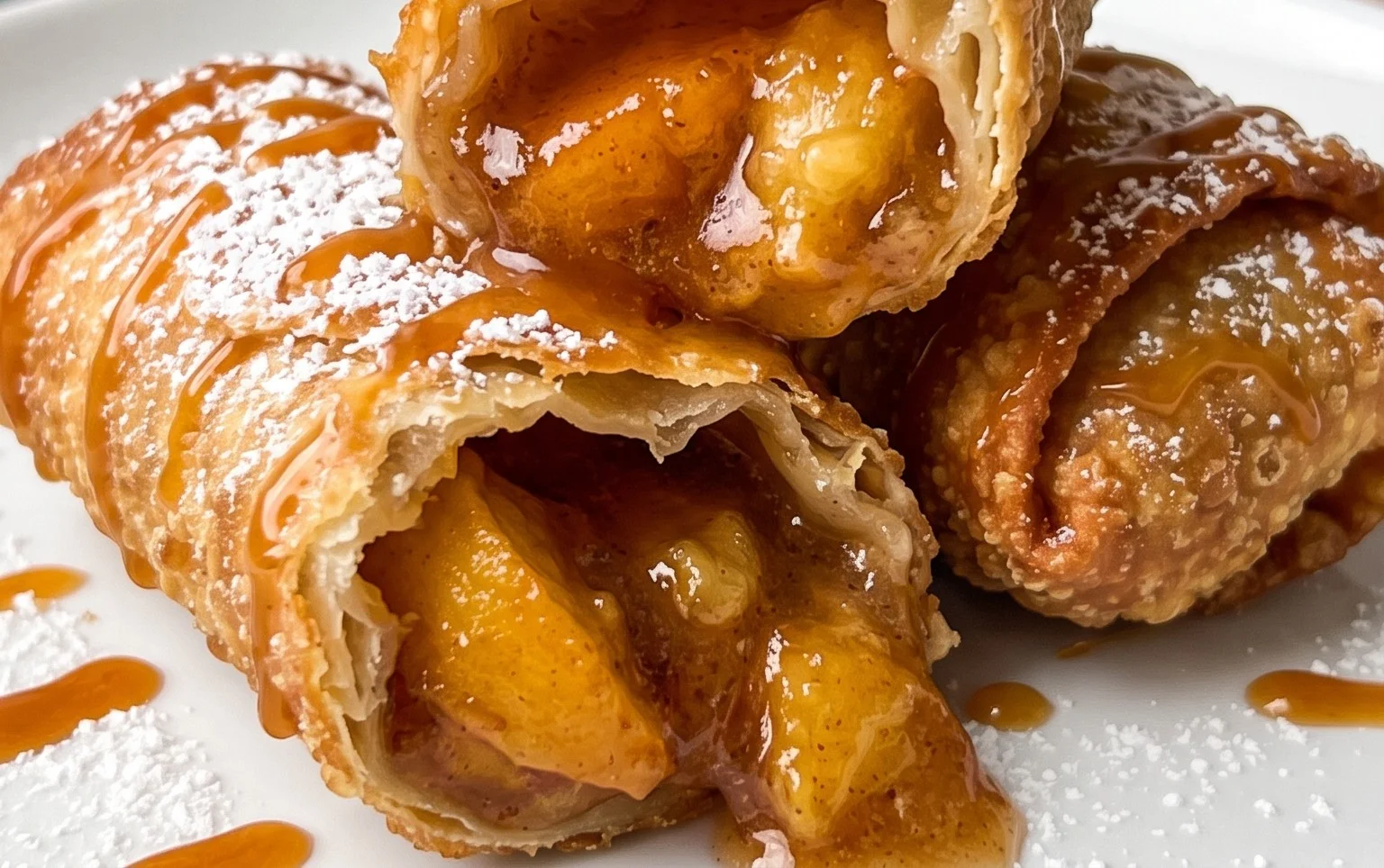 Peach Cobbler Egg Rolls