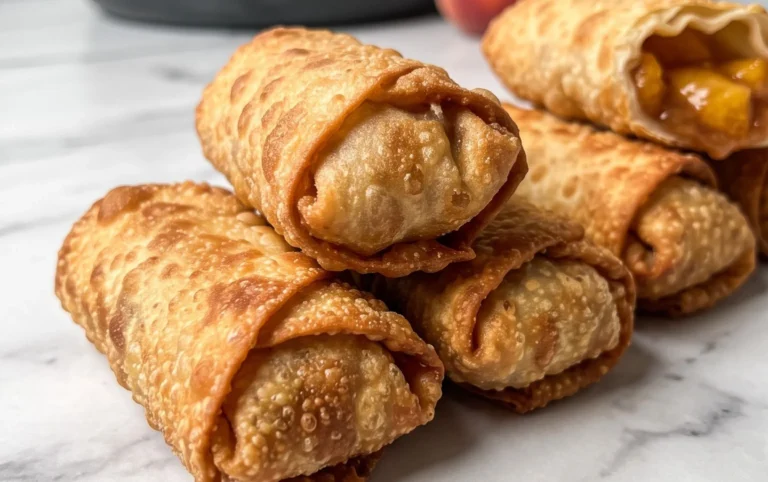 Peach Cobbler Egg Rolls