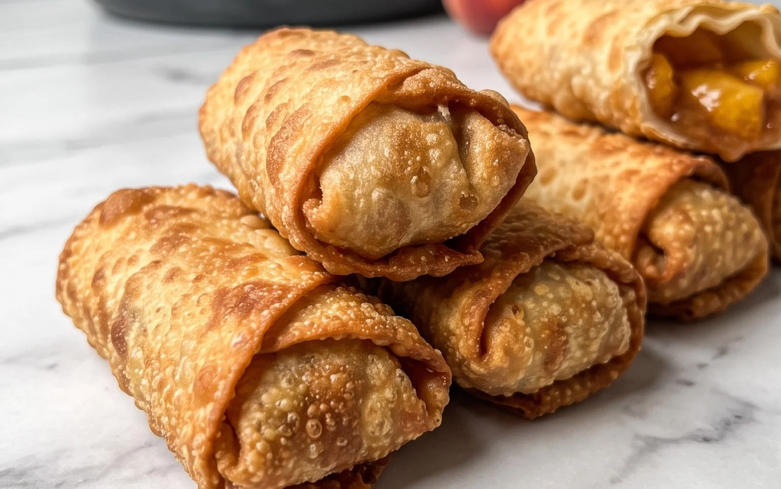 Peach Cobbler Egg Rolls