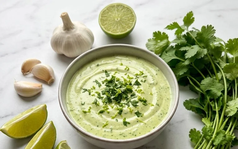 Creamy Garlic Lime Cilantro Sauce