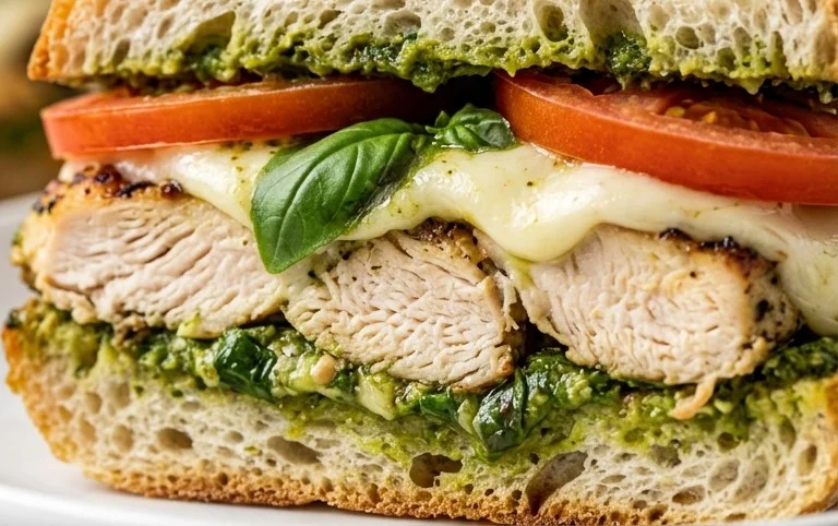 Chicken Pesto Caprese Sandwich