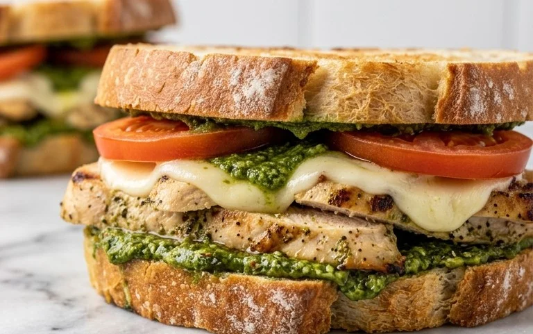 Chicken Pesto Caprese Sandwich