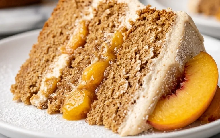 Brown Sugar Layer Cake with Peach Filling