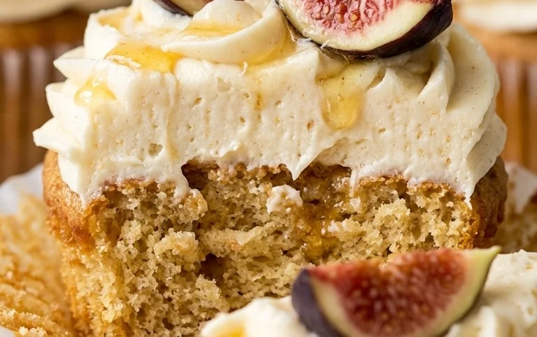 Fig Cupcakes with Honey Cream Cheese Frosting