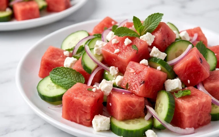Watermelon Salad with Cucumber and Feta