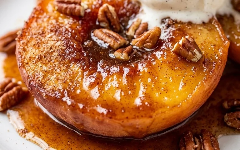Cinnamon Sugar Baked Peaches