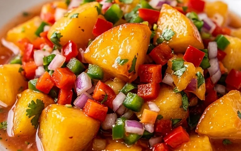 Sweet & Spicy Peach Salsa Canning Recipe