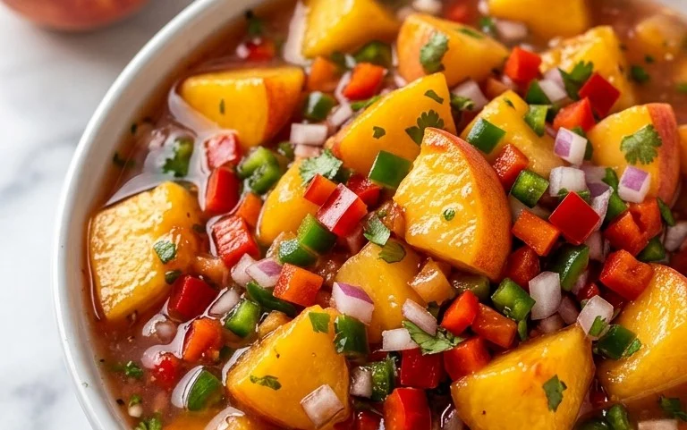 Sweet & Spicy Peach Salsa Canning Recipe