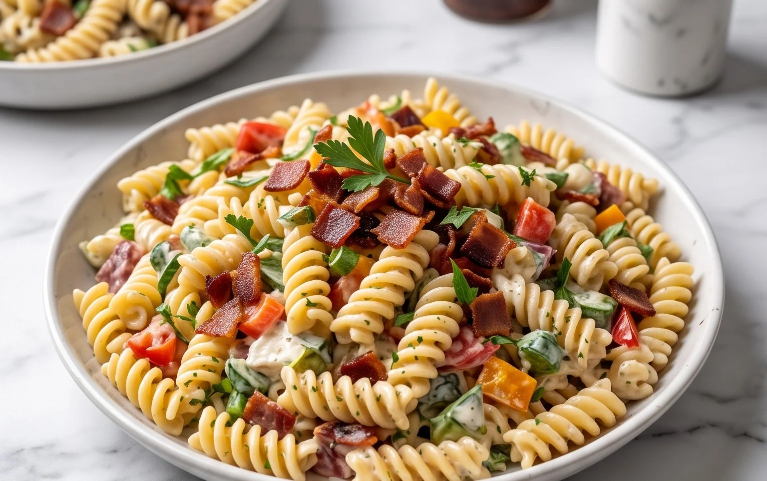Beef Bacon Ranch Pasta Salad