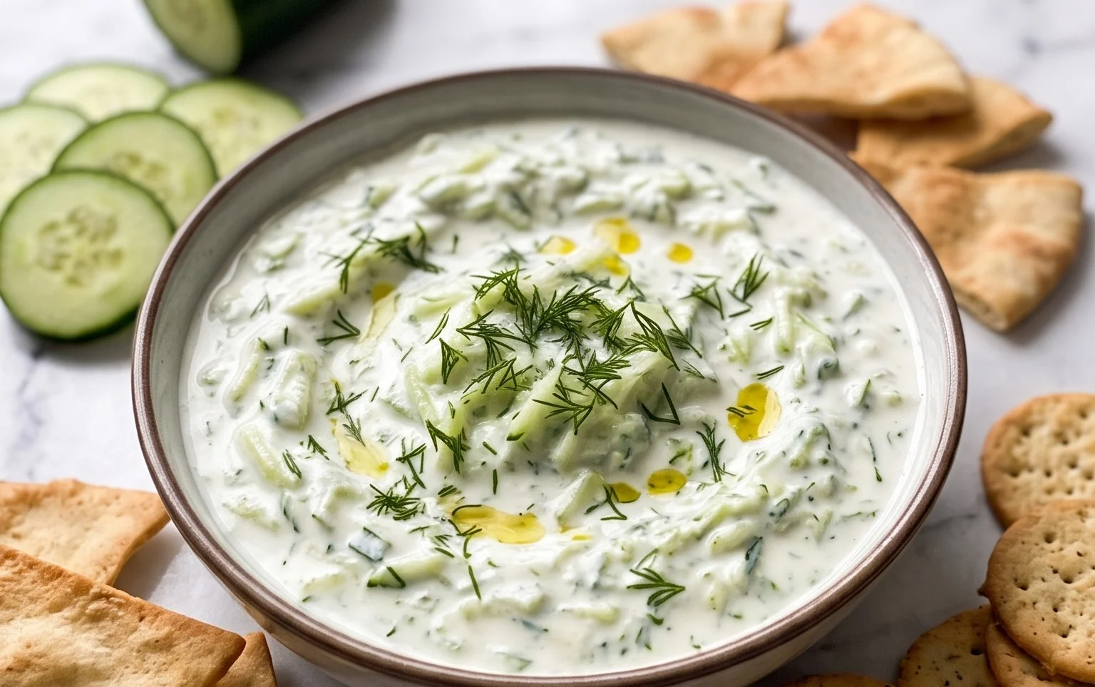 Cucumber Dip with Sour Cream and Dill