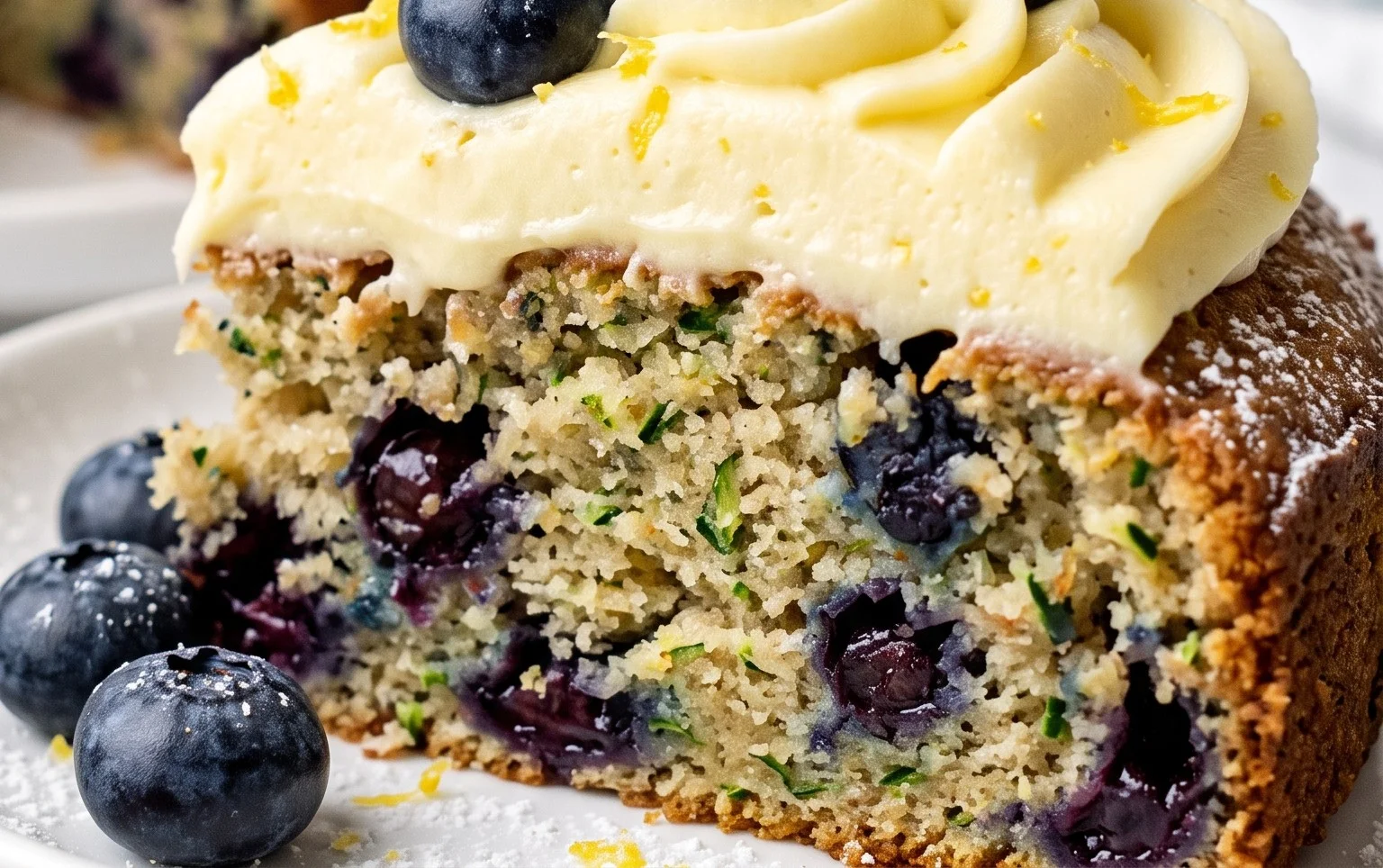 Blueberry Zucchini Cake with Lemon Buttercream