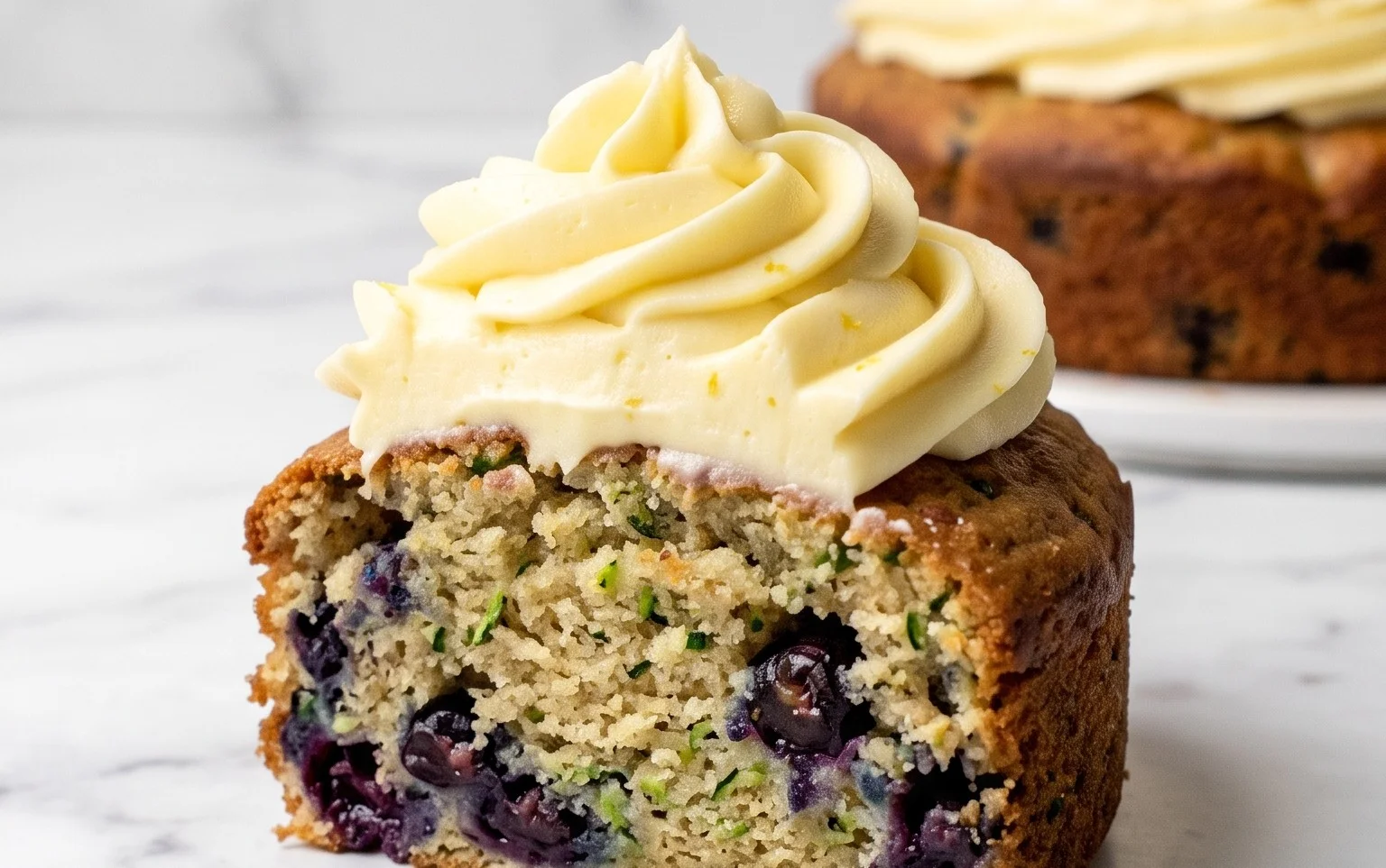 Blueberry Zucchini Cake with Lemon Buttercream