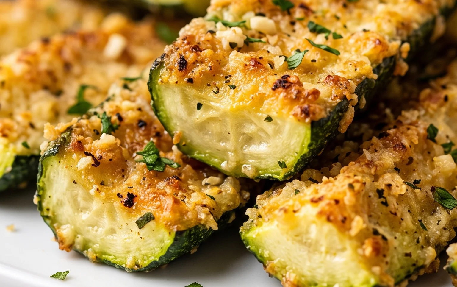 Irresistibly Crunchy Garlic Parmesan Roasted Zucchini